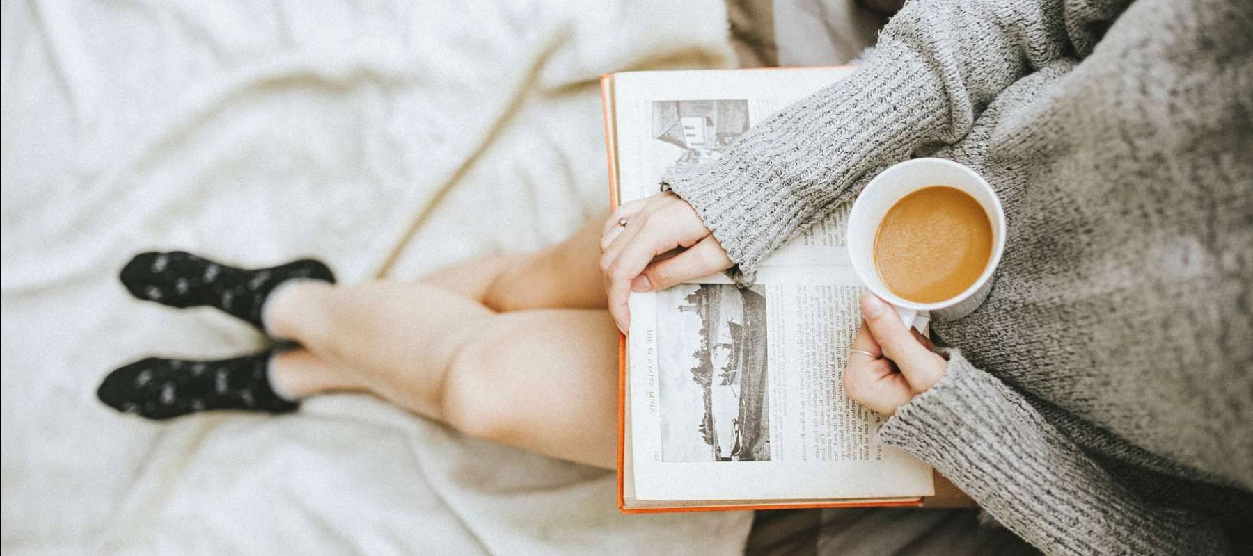 reading with coffee