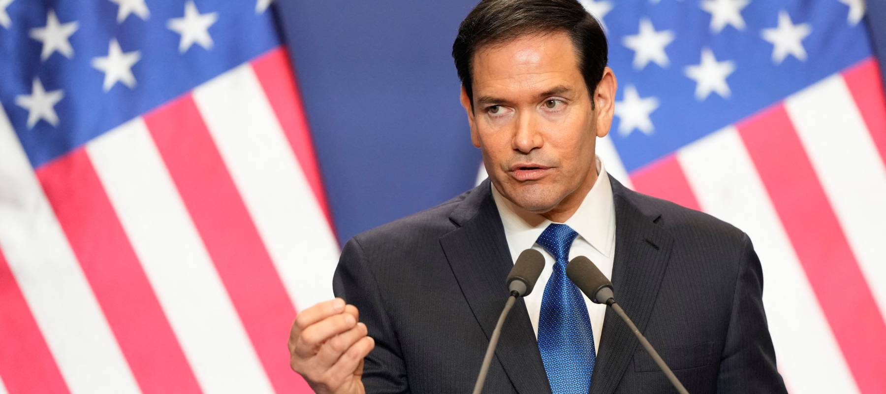 US Secretary of State Marco Rubio attends a joint press conference with the Hungary's Prime Minister.