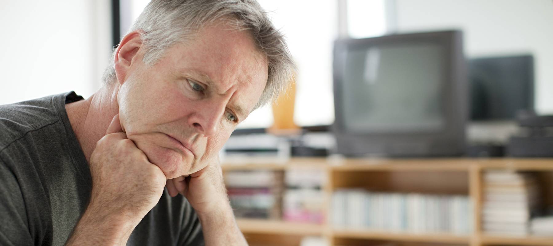 Stressed middle-aged man.