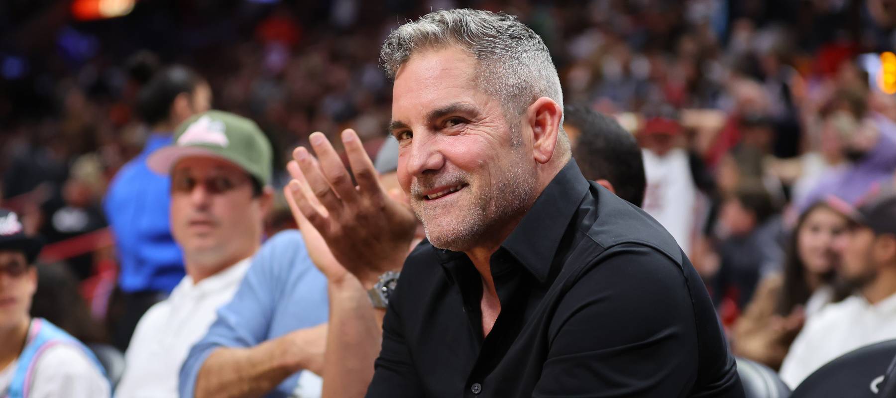 Businessman Grant Cardone looks on prior to the game between the Miami Heat and the Minnesota Timberwolves.