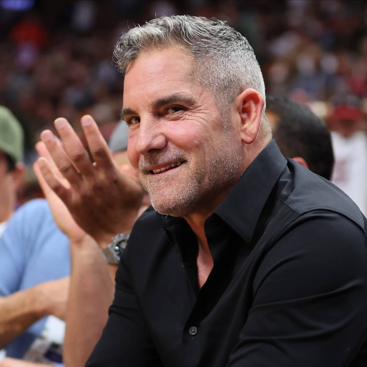 Businessman Grant Cardone looks on prior to the game between the Miami Heat and the Minnesota Timberwolves.
