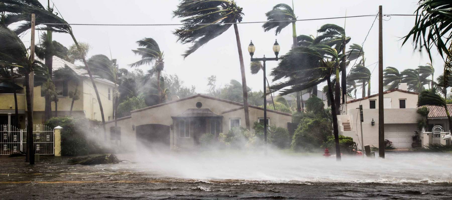 A flooded street after catastrophic Hurricane Irma hit Fort Lauderdale, FL.