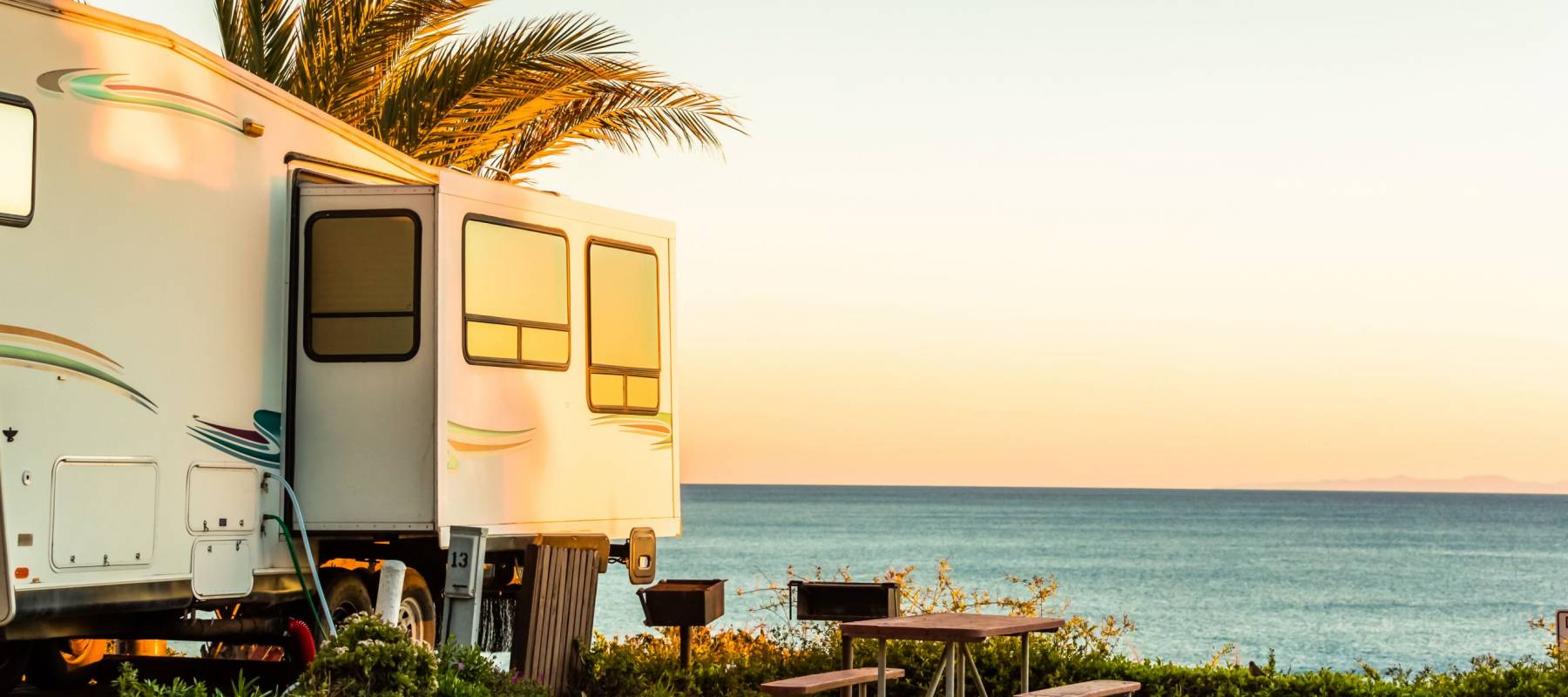 Winter RV camping on cost of California.