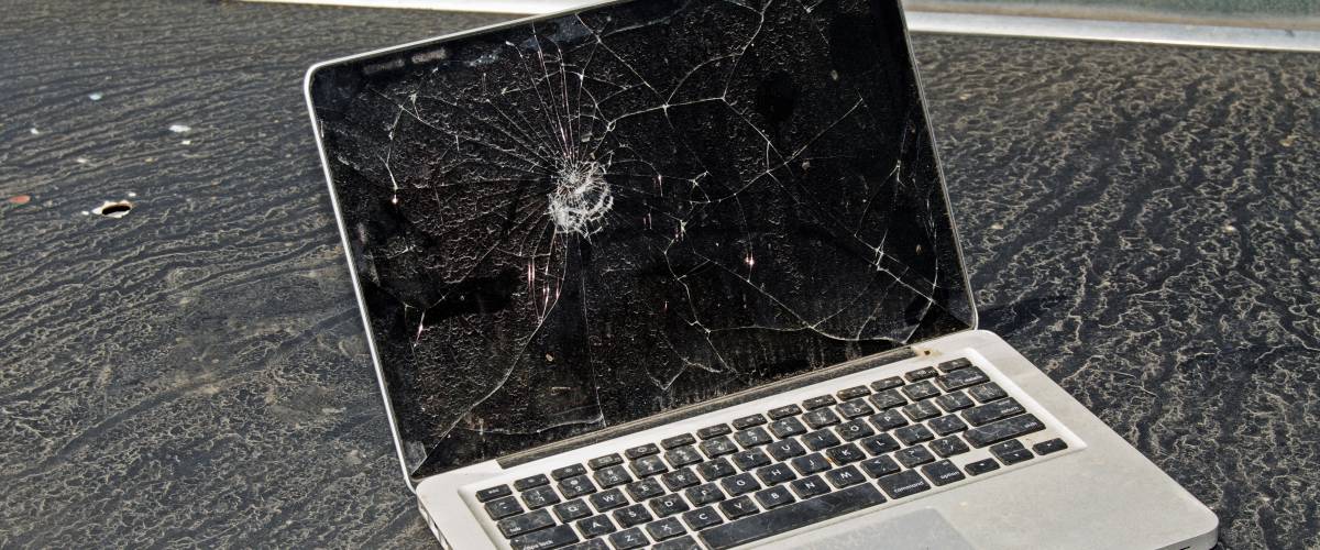 Laptop with cracked screen