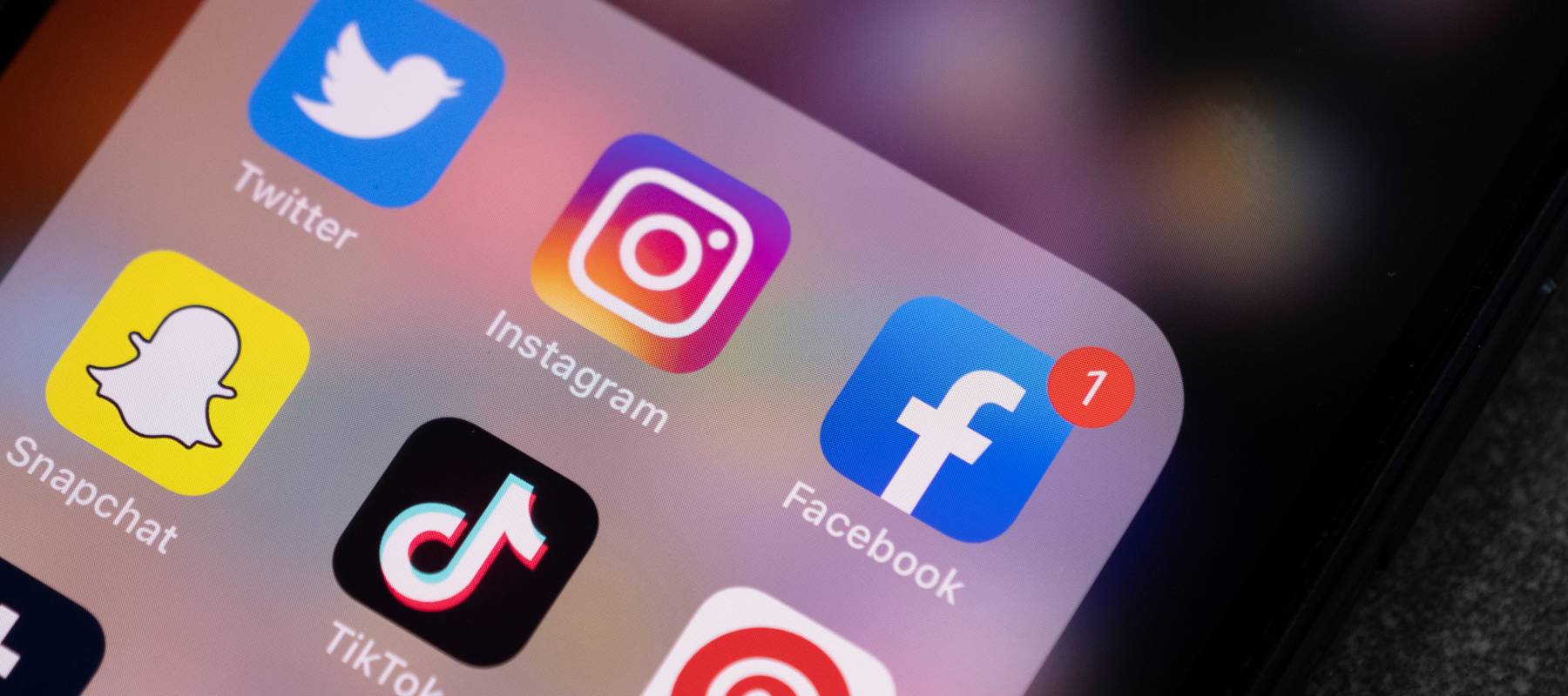 Social media apps on a phone