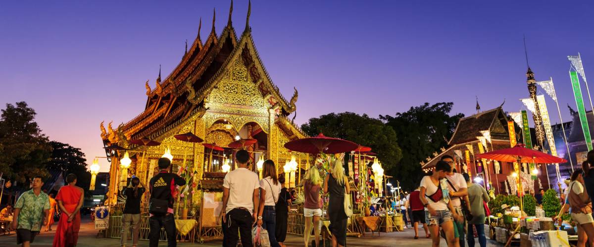 CHIANG MAI THAILAND - NOVEMBER 21 : Srisuphan temple market