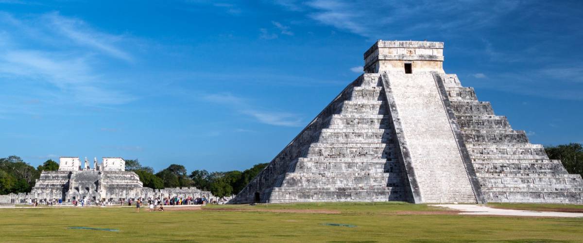 CHICHEN ITZA, MEXICO - FEBRUARY 24: The famous Mayan pyramid on February 24, 2012 in Chichen Itza, Mexico. Chichen Itza is one of the most visited archaeological sites in Mexico.