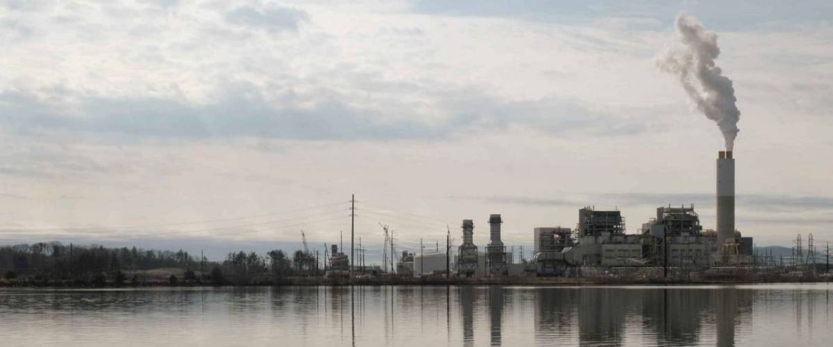 Coal power plant on Lake Julian in Arden, North Carolina.
