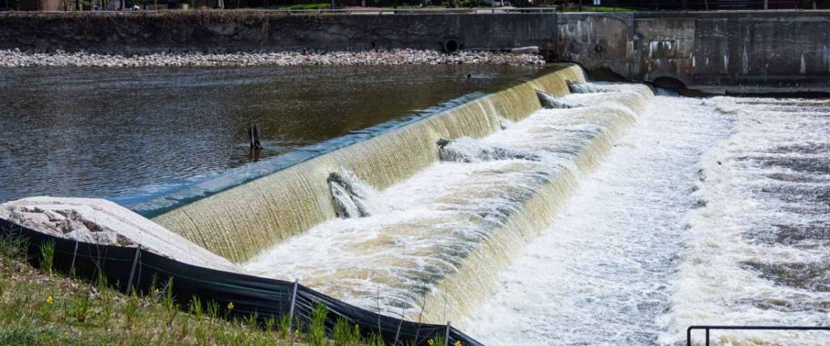 The Flint River in Flint, Michigan. Newsworthy for their water quality and safety issues.