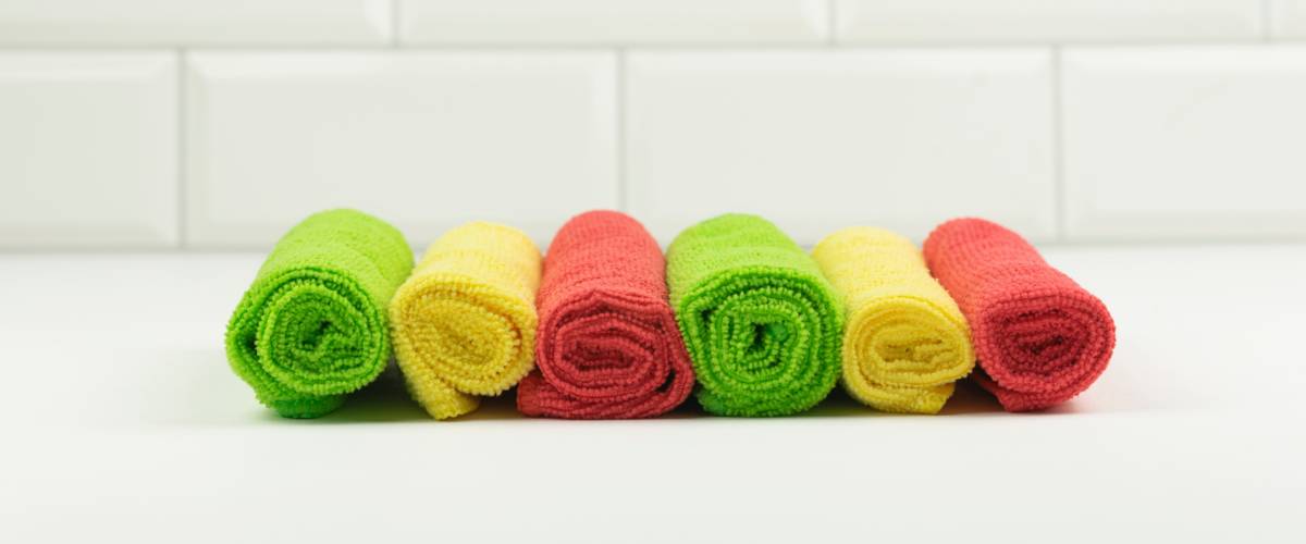 Colourful microfibre cloths