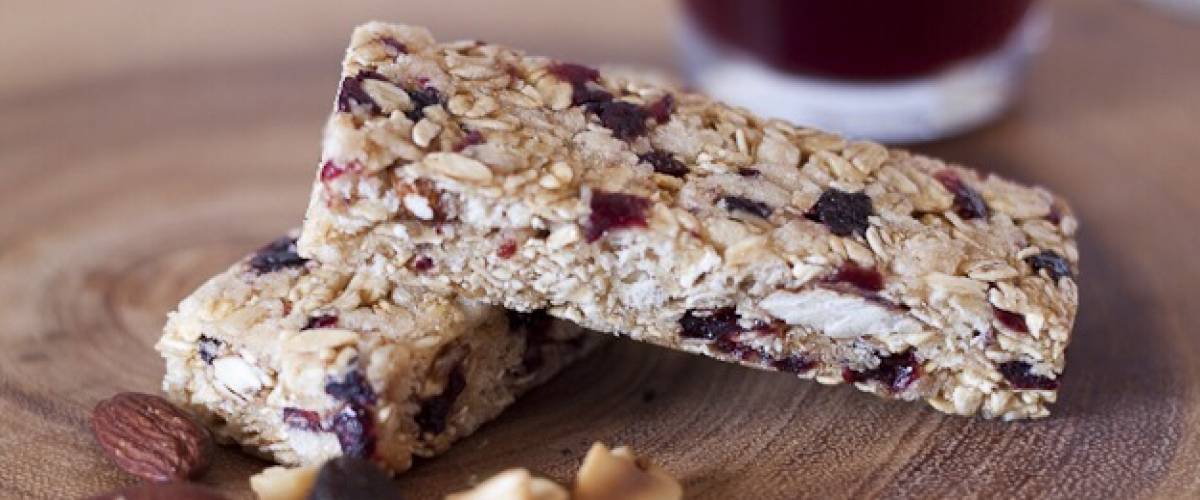 Healthy snack of Granola Bars with nuts