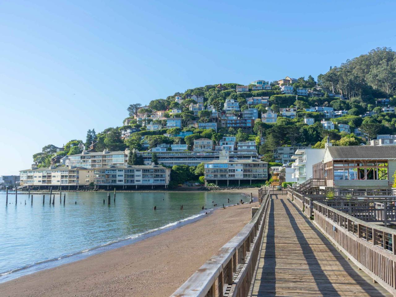 wooden pier of Sausalito near San Francisco,CA