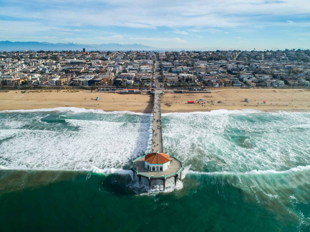 Manhattan Beach California Pier as seen from ocean