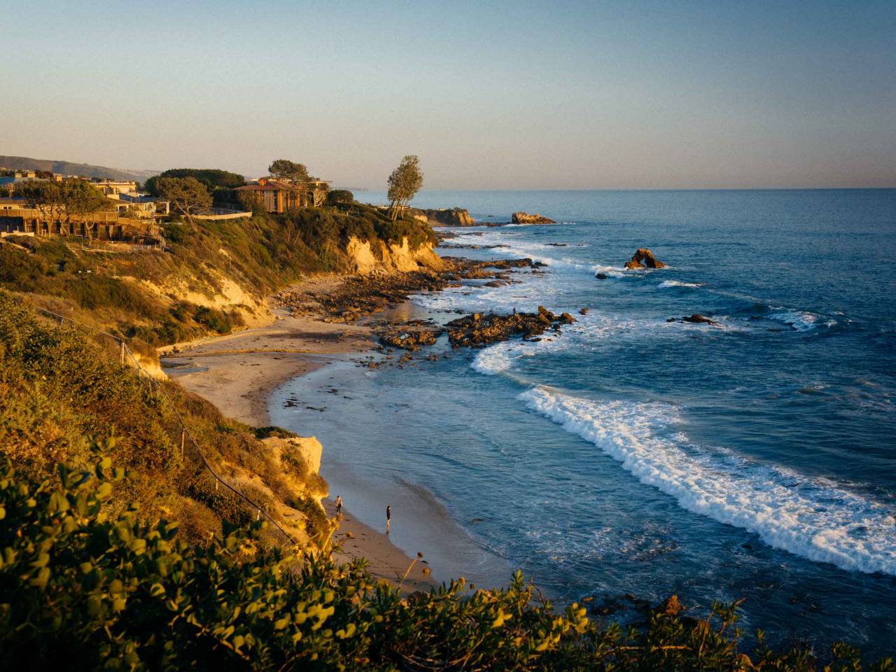 View of cliffs along the Pacific Ocean, from Corona del Mar, California.