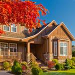 Great neighborhood. Homes in a suburb at Fall in the north America