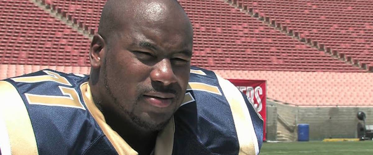 Jason Smith in rams jersey