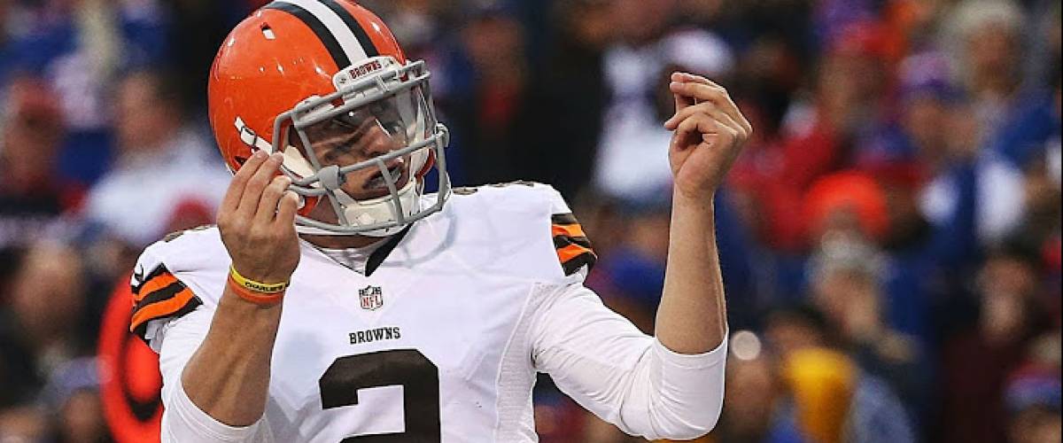 Johnny Manziel during football game with Cleveland Browns