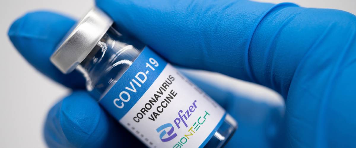 A Pfizer COVID-19 vaccine vial
