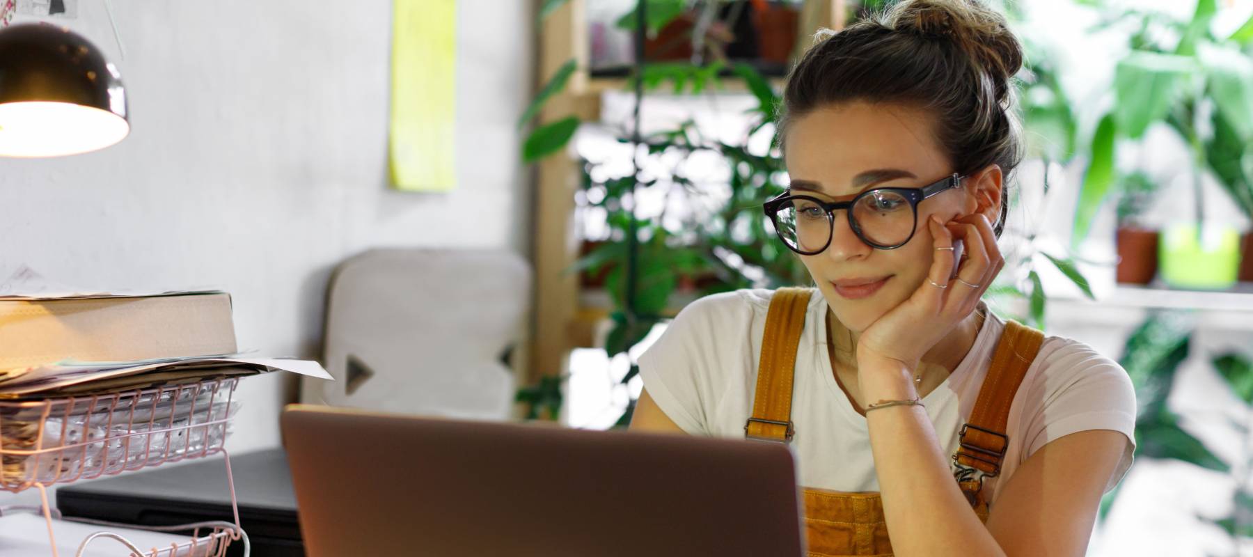 Woman searching for job online