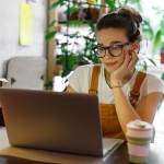 Woman searching for job online