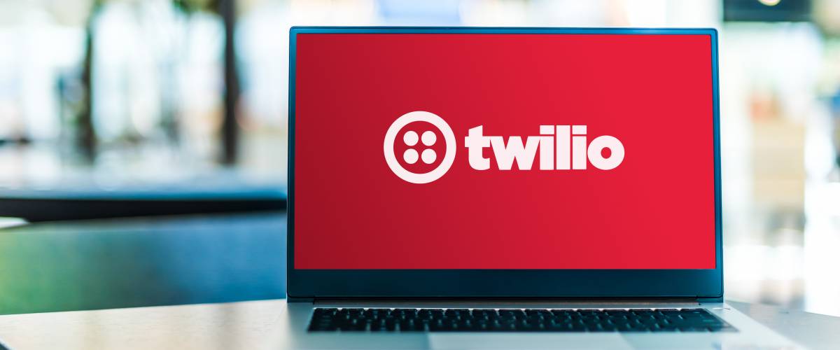 Twilio logo on laptop