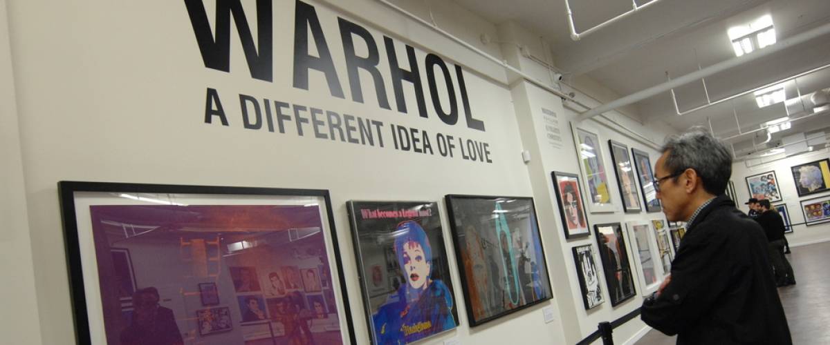 Visitors attend the biggest in Canada exhibition of works of pop art legend Andy Warhol