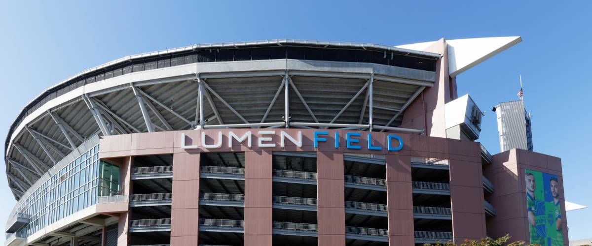 The exterior of Lumen Field in Seattle, Washington on August 28, 2021.
