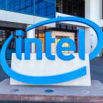 Close up of Intel sign at entrance of The Intel Museum in Silicon Valley.