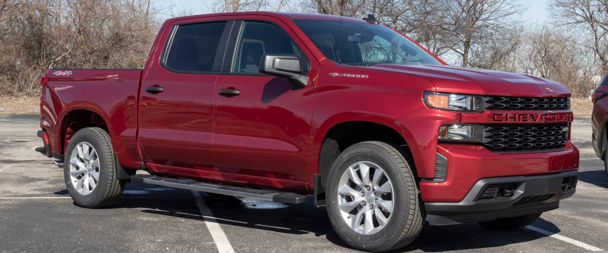 Plainfield - Circa February 2022: Chevrolet Silverado display.
