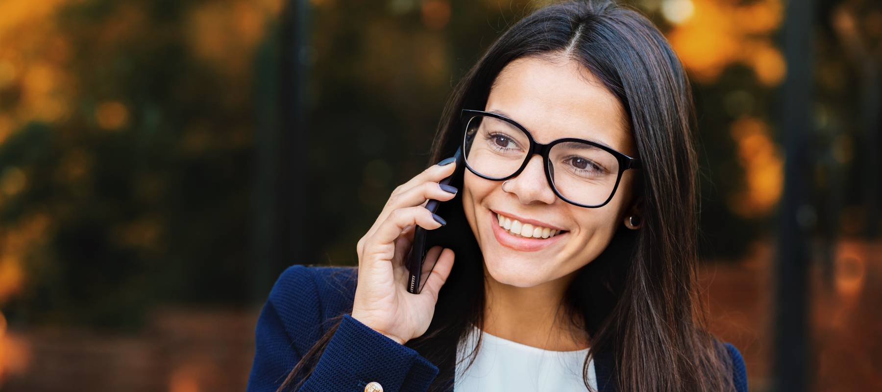 Businesswoman have conversation using mobile phone.