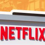 Netflix sign and logo near media company headquarters in Silicon Valley