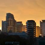 High-rise apartment, condo and office buildings in downtown Toronto.