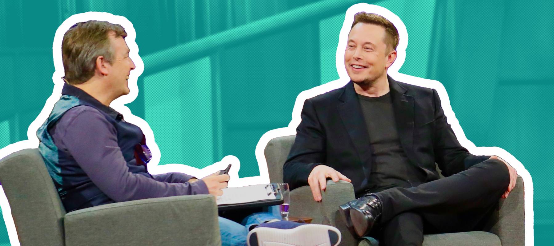 Elon Musk talking during a TED 2017 interview.