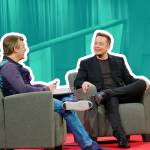 Elon Musk talking during a TED 2017 interview.