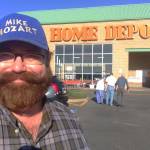 Bearded man in front of Home Depot