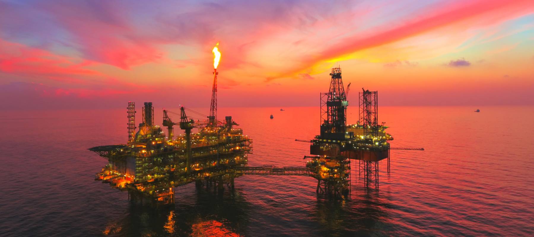 Oil Rig at late evening