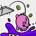 Piggy banks diving into a pool with judges holding up scores