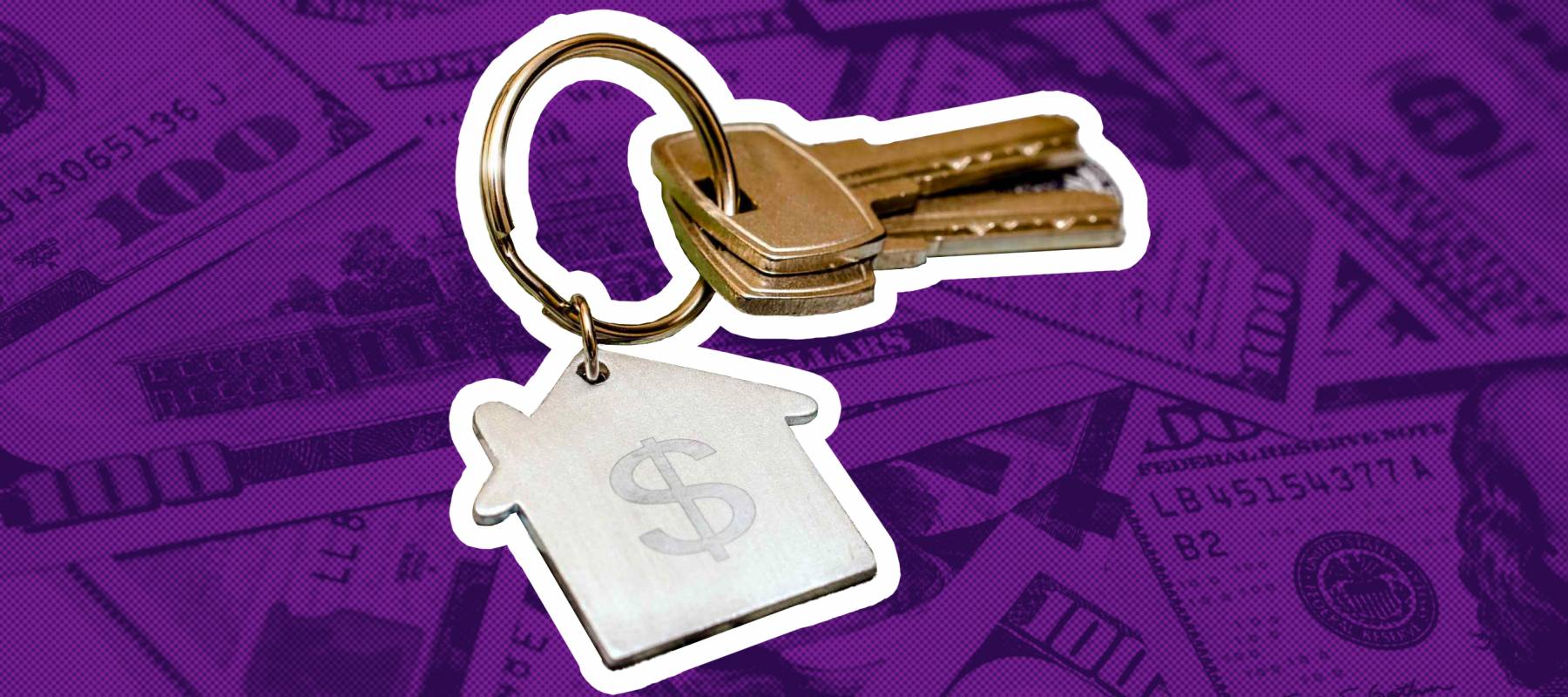 The symbol of the house lies on the background of the American currency