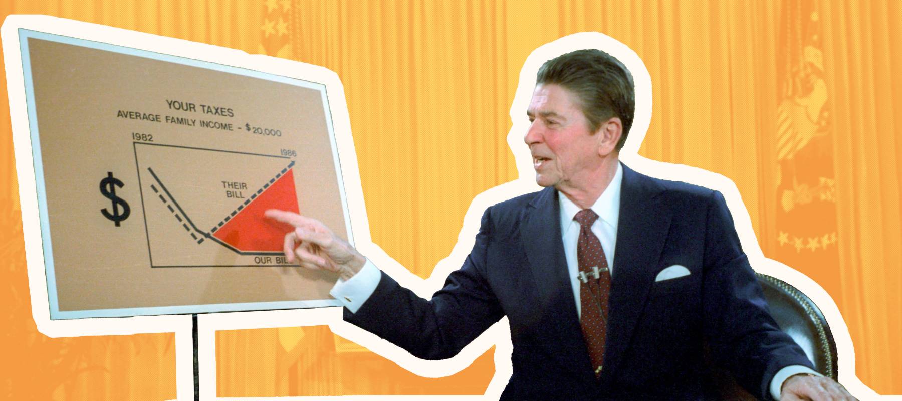 Ronald Reagan in the Oval Office.