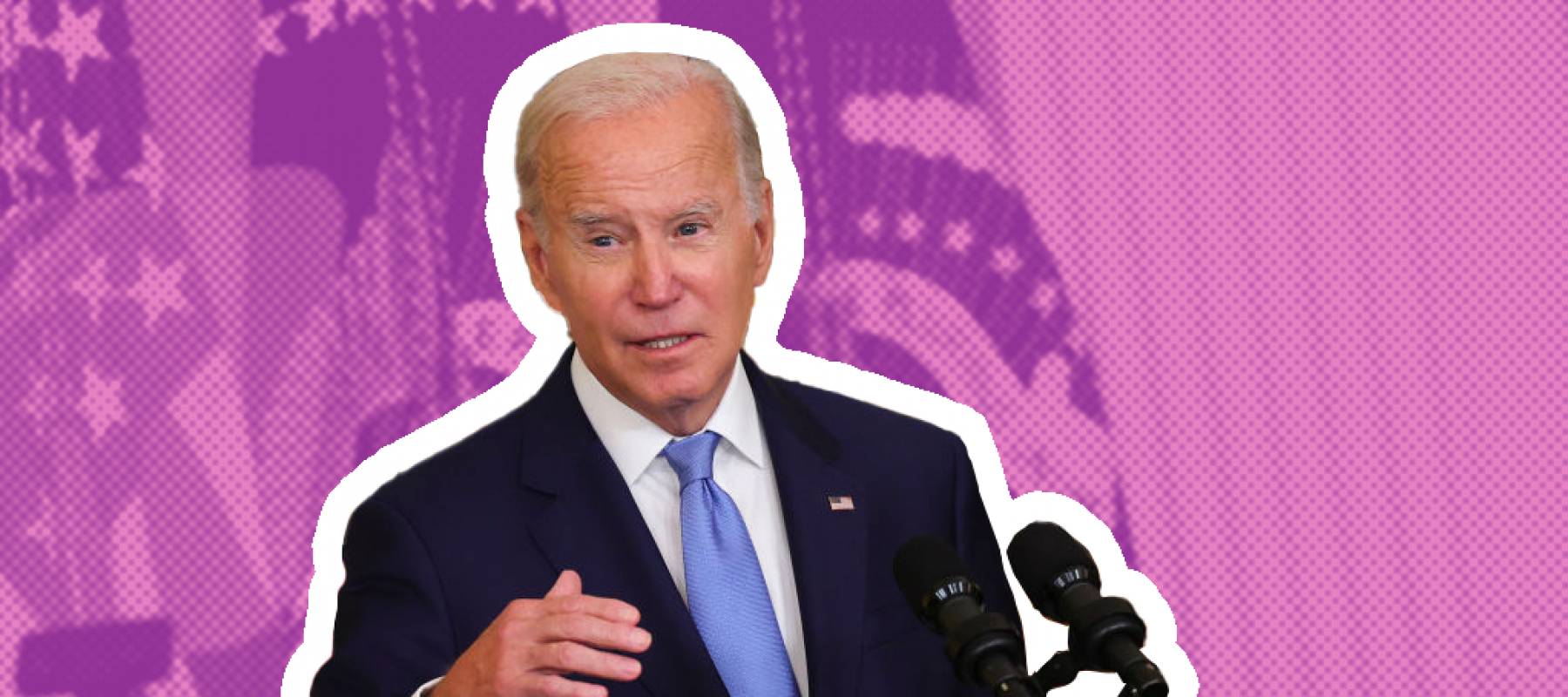 President Joe Biden speaks at the White House in front of a podium.