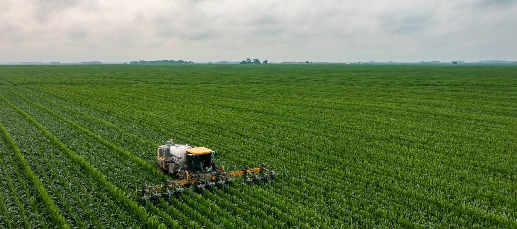 Farming machinery in a field