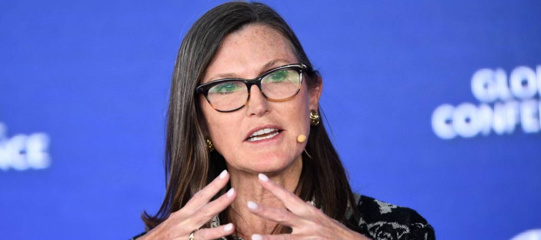 Ark Invest's Cathie Wood speaks during the Milken Institute Global Conference on May 2, 2022 in Beverly Hills, California.