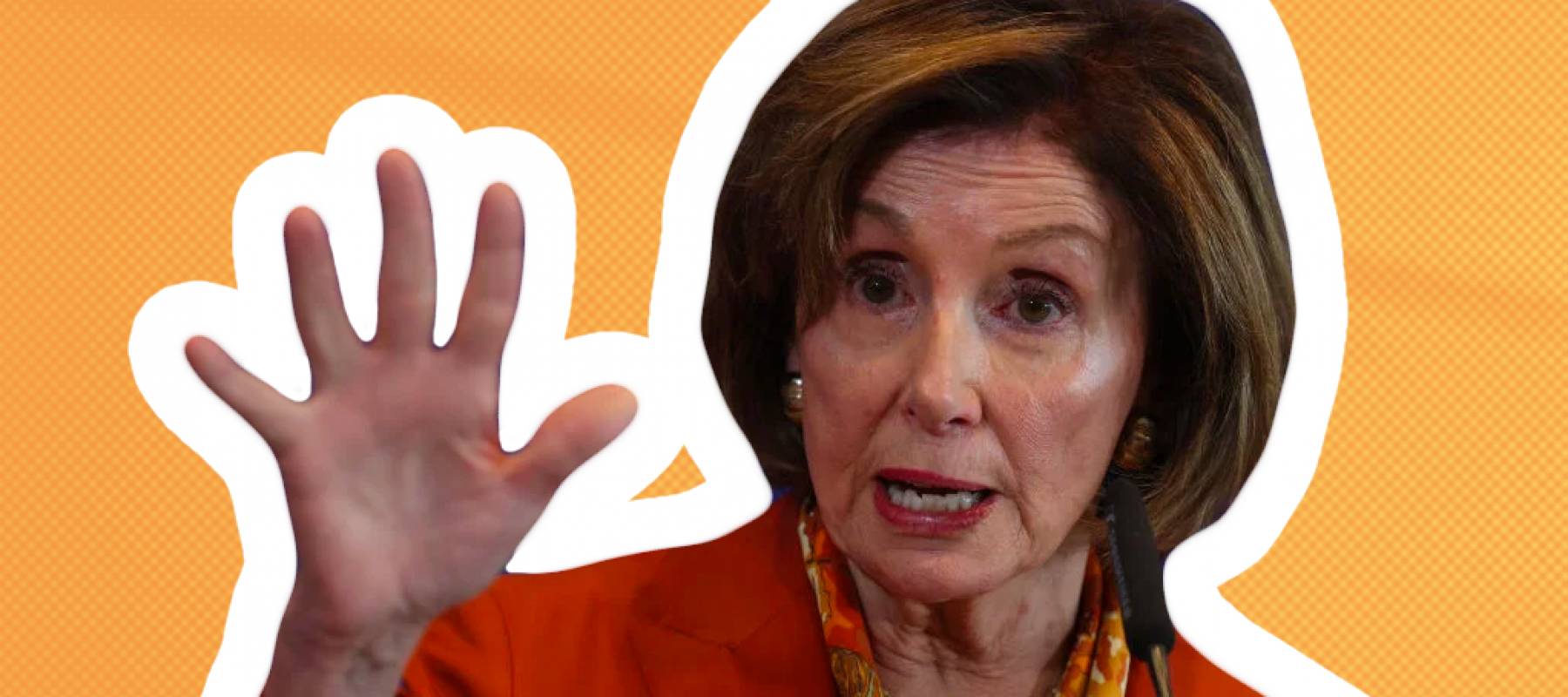 Nancy Pelosi, Speaker of the U.S. House of Representative, speaks to the media following a meeting of heads of parliaments of the G7 nations.