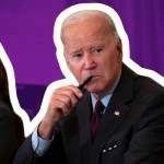 Vice President Kamala Harris and U.S. President Joe Biden attend a meeting at the White House in Washington.