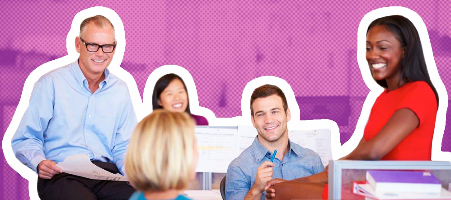 Businesspeople Having Meeting In Modern Open Plan Office.
