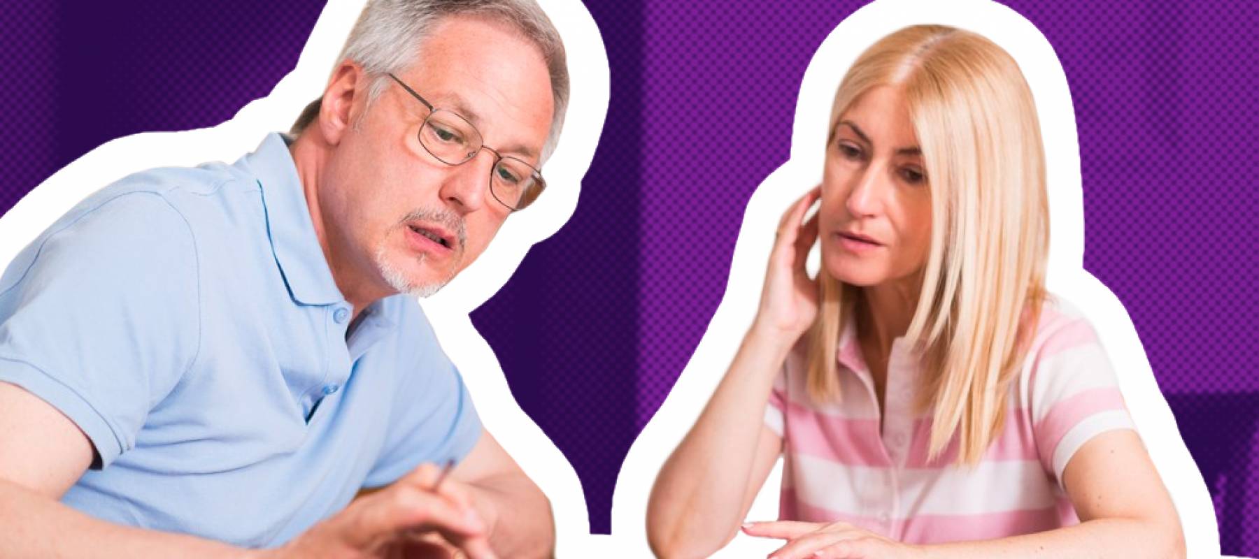 Couple calculating their expenses together at the dining table, looking stressed.