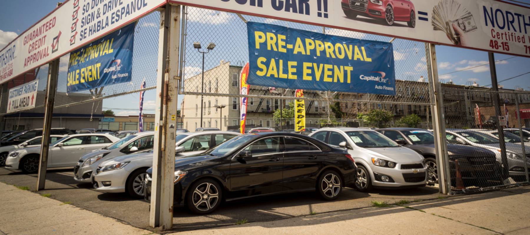 A dealer in used cars in the Woodside neighborhood of Queens in New York