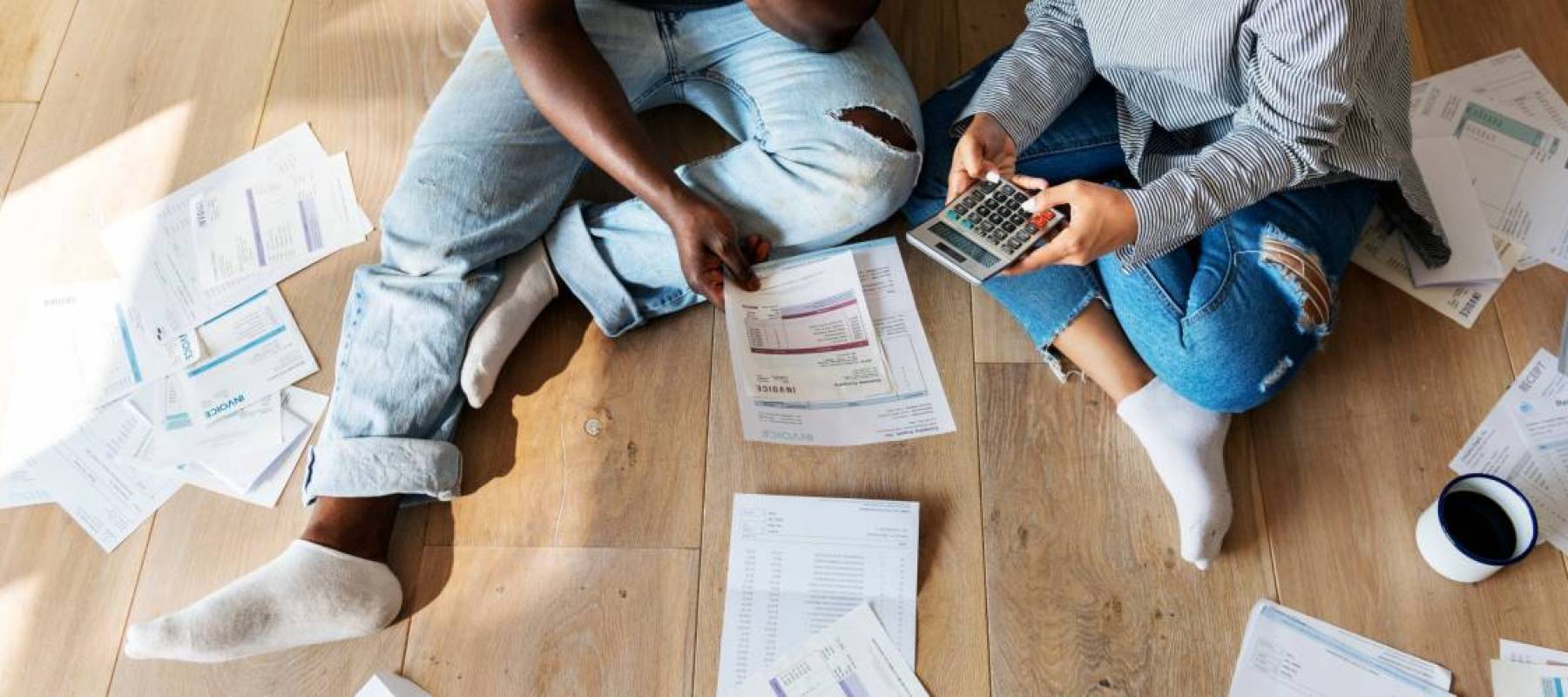 Couple managing the debt