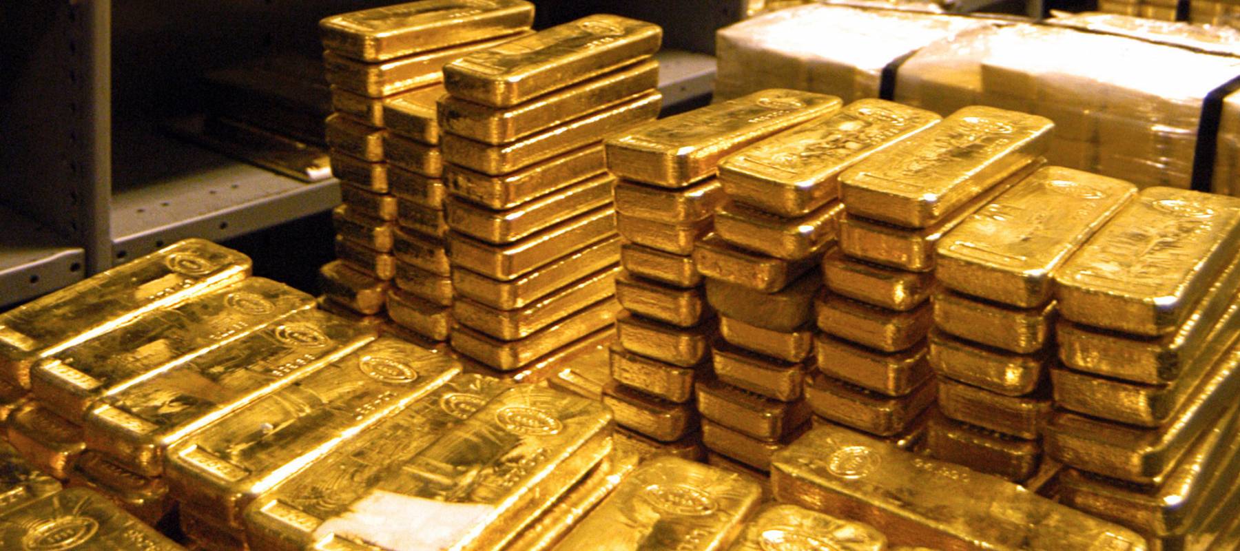 Gold bars in storage