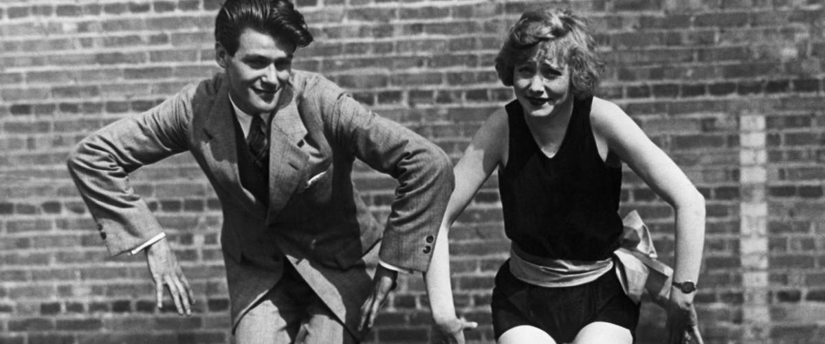 Teenage couple doing the Charleston